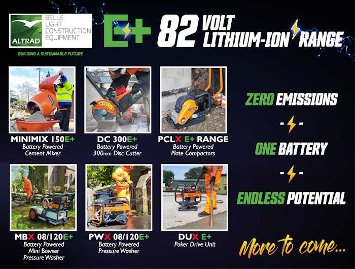 The Altrad Belle E+ 82V Battery Lithium-Ion Range