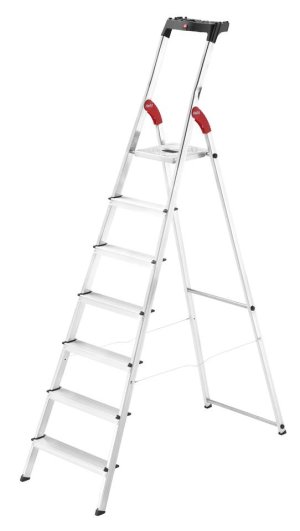Hailo L60 Standardline 7 Step Aluminium Step Ladder with Utility Platform