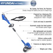 Hyundai HYTR40Li 40V Lithium-ion Battery Grass Trimmer With Battery & Charger