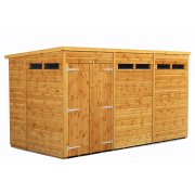 Power 12x6 Pent Garden Security Shed - Double Door