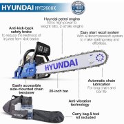 Hyundai HYC6200X 62cc 20&rdquo; Easy Start Petrol Chainsaw