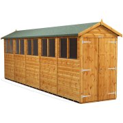Power 20x4 Apex Garden Shed with Double Doors