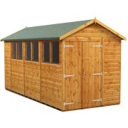 Power 14x6 Apex Garden Shed with Double Doors