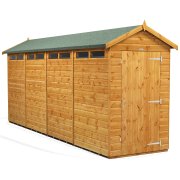 Power 16x4 Apex Secure Garden Shed - Single Door