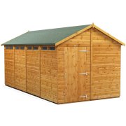 Power 16x8 Apex Secure Garden Shed - Single Door