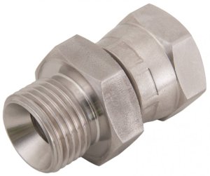 3/8" BSP Male to 1/4" BSP Female 400 Bar / 5800 Psi - Stainless Steel Swivel Adaptor