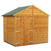 Power 6x8 Apex Garden Shed - Windowless Double Doors