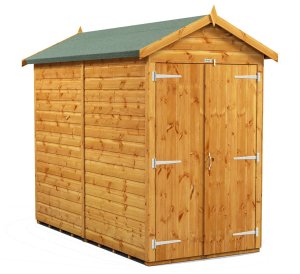 Power 8x4 Apex Garden Shed - Windowless Double Doors