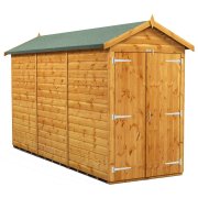 Power 12x4 Apex Garden Shed - Windowless Double Doors