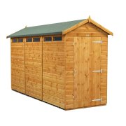 Power 12x4 Apex Secure Garden Shed - Single Door