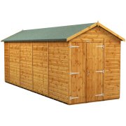 Power 18x6 Apex Garden Shed Windowless Double Doors