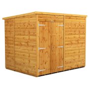 Power 8x6 Pent Garden Shed - Windowless / No Windows Double Door