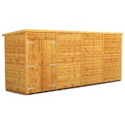 Power 16x4 Pent Garden Shed - Windowless / No Windows Double Door