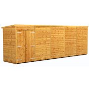 Power 20x4 Pent Garden Shed - Windowless / No Windows Double Door