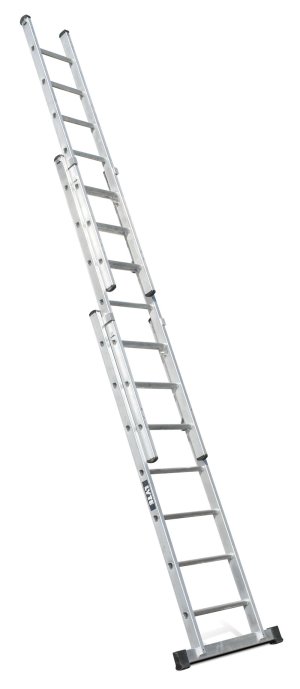 Lyte NGT320 Industrial EN131-2 Professional 3 Section Extension Ladder 3&times;7 Rung