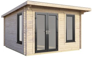 12x10 Power Pent Log Cabin | Scandinavian Timber