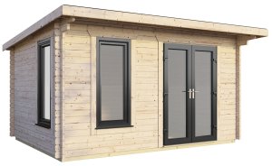 14x8 Power Pent Log Cabin | Scandinavian Timber