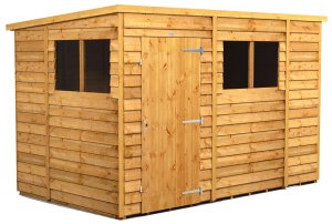 Power 10x6 Pent Garden Shed Overlap - Single Door