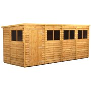 Power 16x6 Pent Garden Shed Overlap - Single Door