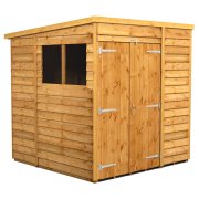 Power 6x6 Pent Garden Shed Overlap - Double Door