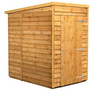 Power 4x6 Pent Garden Shed Overlap - Windowless Single Door