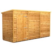 Power 12x4 Pent Garden Shed Overlap - Windowless Single Door