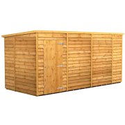 Power 14x6 Pent Garden Shed Overlap - Windowless Single Door