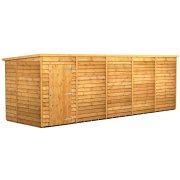 Power 20x6 Pent Garden Shed Overlap - Windowless Single Door