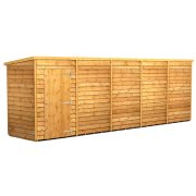 Power 20x4 Pent Garden Shed Overlap - Windowless Single Door