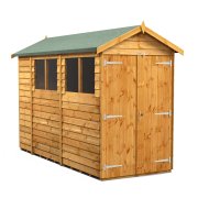 Power 10x4 Apex Garden Shed Overlap - Double Door