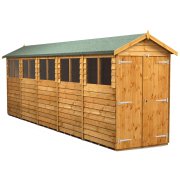 Power 20x4 Apex Garden Shed Overlap - Double Door