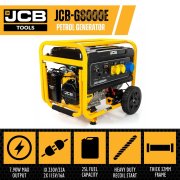 JCB G8000PE 457cc 7.9kW / 9.8kVA Single-Phase Electric Start Petrol Generator