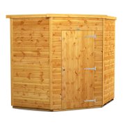 Power 6x6 Flat Roof Corner Garden Shed, Windowless - Single Door