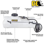BE AGRIEase 68 Litre 12V ATV Quad Bike Mountable Weed Sprayer - 3.8lpm