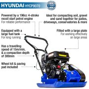 Hyundai HYCP9070 16" 196cc Petrol Plate Compactor