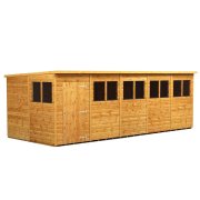 Power 20x8 Pent Garden Shed - Single Door