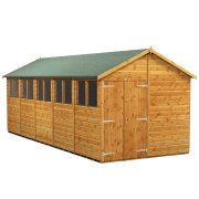 Power 20x8 Apex Garden Shed - Double Doors