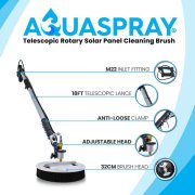 Aquaspray Rotary Solar Panel / Roof Cleaning Brush With 18ft Telescopic Lance