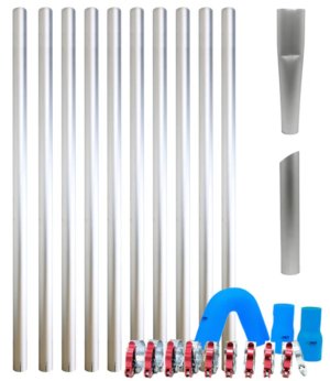 Gutter Vacuum Pole Kit - Lightweight Aluminium - 20 foot / 6m - diameter 51mm