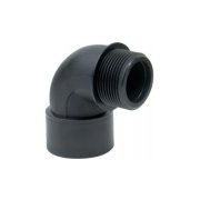 1" BSP Male Polypropylene Pipe Hose Barb 90 degree Elbow to 1" BSP Male