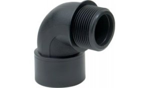 1" BSP Male Polypropylene Pipe Hose Barb 90 degree Elbow to 1" BSP Male