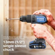 Hyundai S02-FTB - 20V Cordless Hammer Drill + Angle Grinder + 2Ah, 4Ah Batteries and Charger