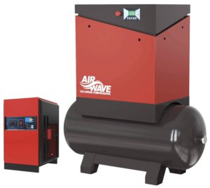 Airwave ECO-Speed, Fixed Speed Compressor, 10hp/7.5Kw-400V, 35 CFM, Max 10 Bar, 300L Tank + Floor Dryer