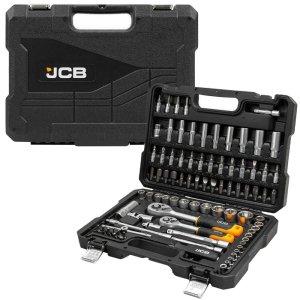 JCB 94 Piece 1/4'' and 3/8'' Socket and Bit Set, Chrome Vanadium Steel