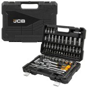 JCB 94 Piece 1/4'' and 3/8'' Socket and Bit Set, Chrome Vanadium Steel