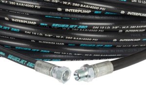 60m - Pratissoli LongLife Drain Jetting Hose - 3/8" width, 3/8" BSP Female to 3/8" BSP Male - 310 Bar / 4496 Psi
