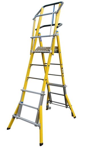 MultiLyte Glassfibre Telescopic Platform Ladder 4-6 step