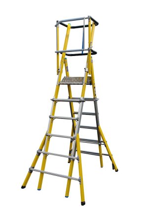 MultiLyte Glassfibre Telescopic Platform Ladder 6-9 step
