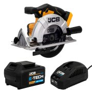 JCB 18V Cordless Circular Saw, 165mm / 6.5'', 5Ah Li-Ion Battery and 2.4A Charger