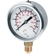 Wika Bourdon Tube Pressure Gauge - 0 to 160 Bar / 2300 Psi - Bottom 1/4"BSP Male Thread
